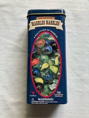 Vintage Cardinal Kids Collection of 100 Marbles in a Tin